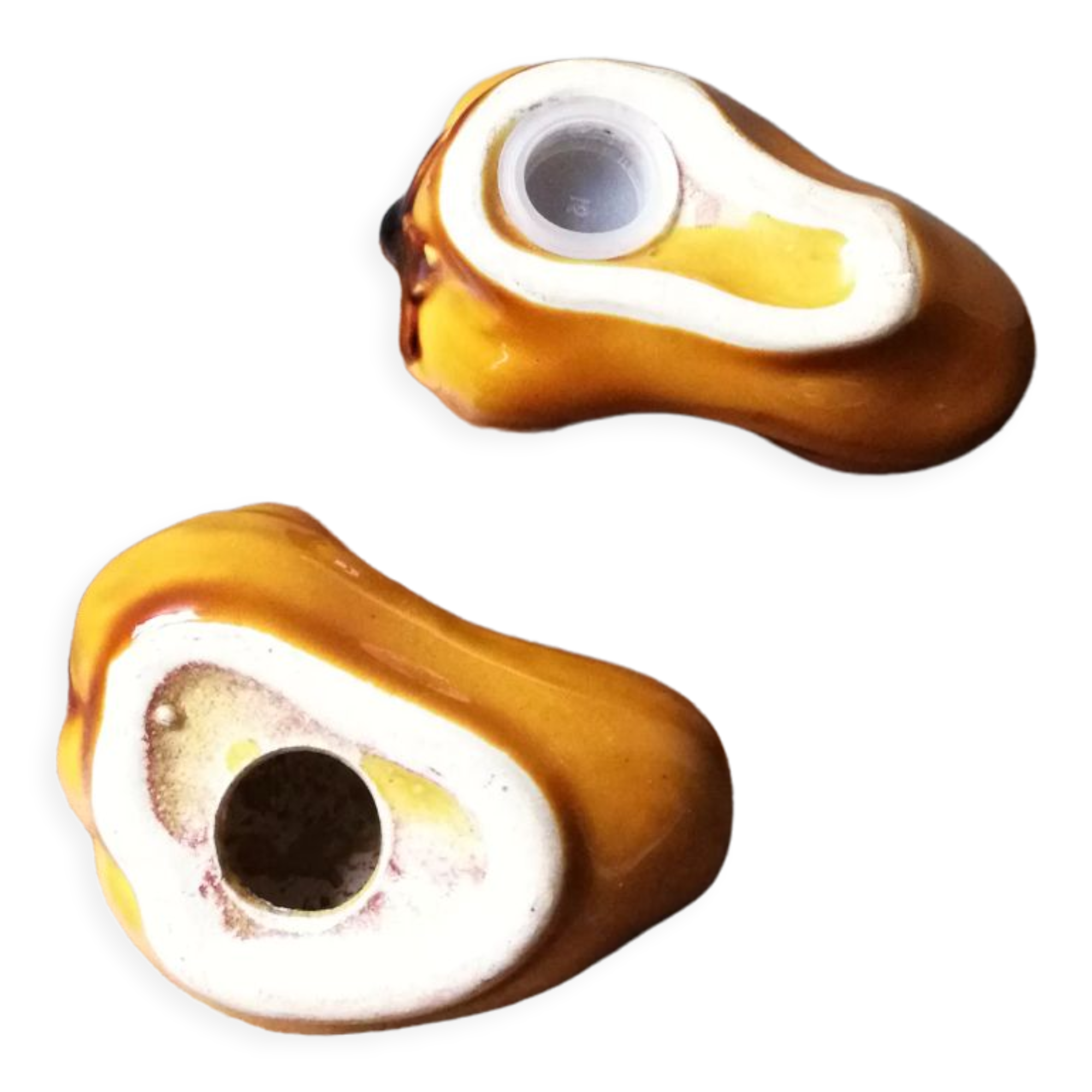 Lot salt shaker vintage pepper yellow slurry pepper