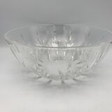 Crystal bowl rounded shape with pattern of carved stars - 23 cm