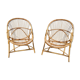 Vintage rattan armchair pair