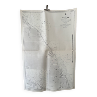 Indian Ocean Ceylon East Coast Nautical Map