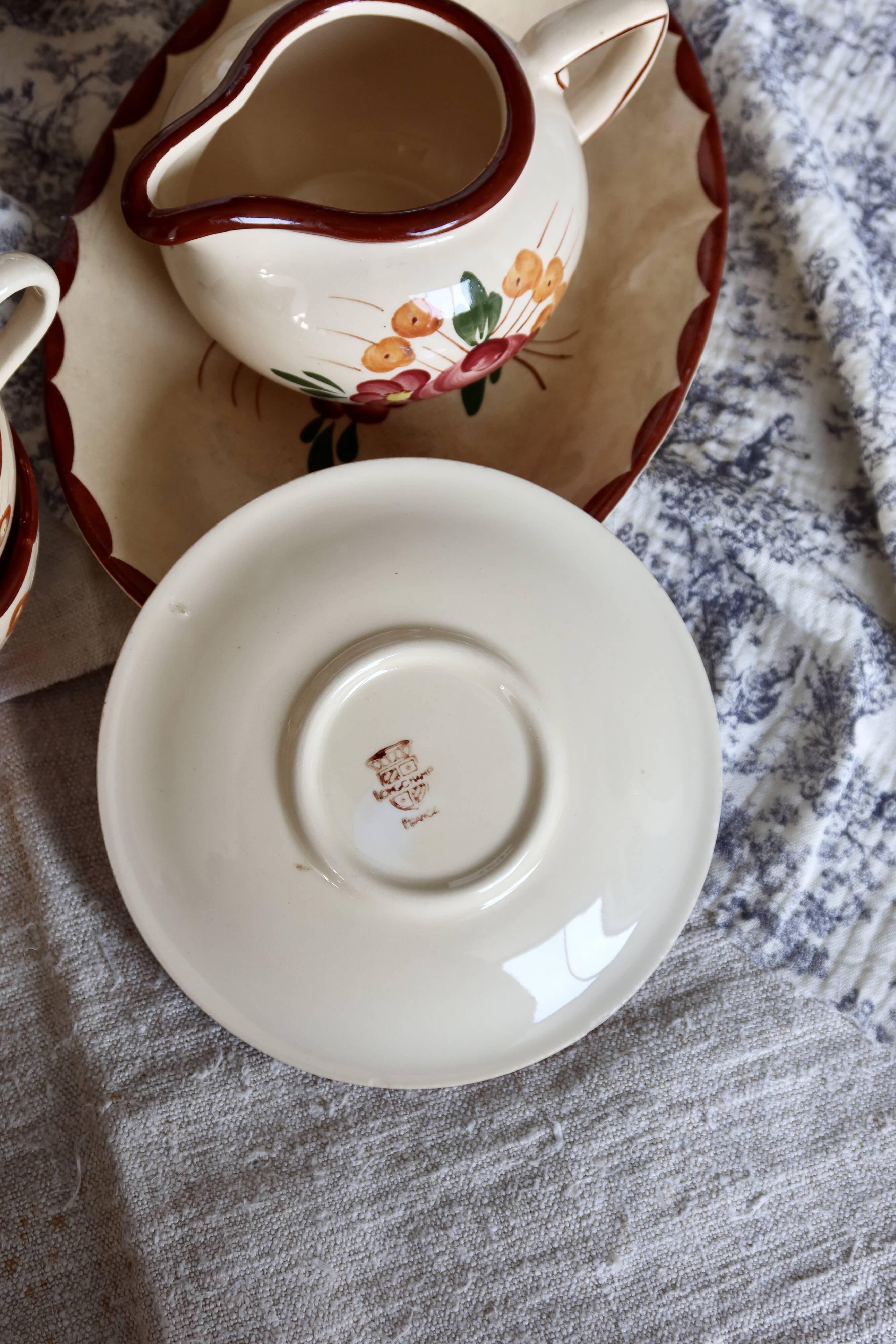Vintage Longchamp earthenware tea set - Agen model - 5 pieces