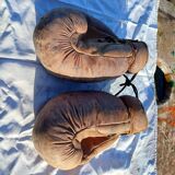 Paire de Gants de Boxe Ancien en cuir