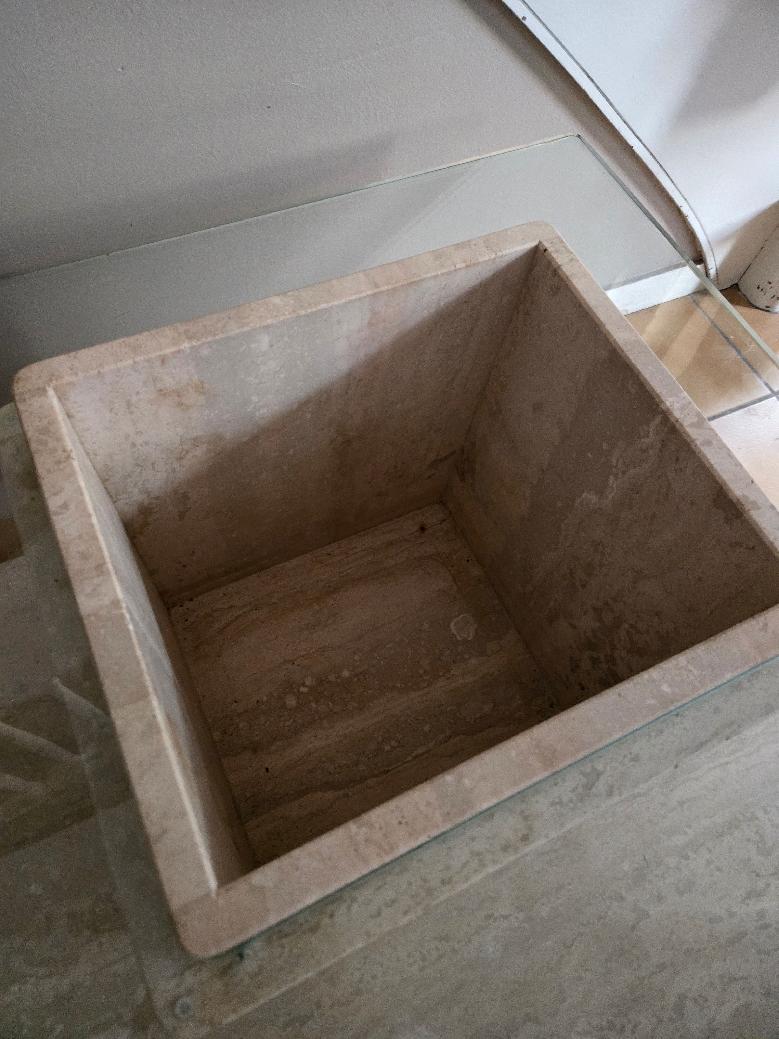Travertine coffee table