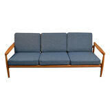 Vintage swedish design erik wørts oak 3-seater sofa