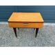 Vintage side table – 1950s/60s – burl wood & splayed legs