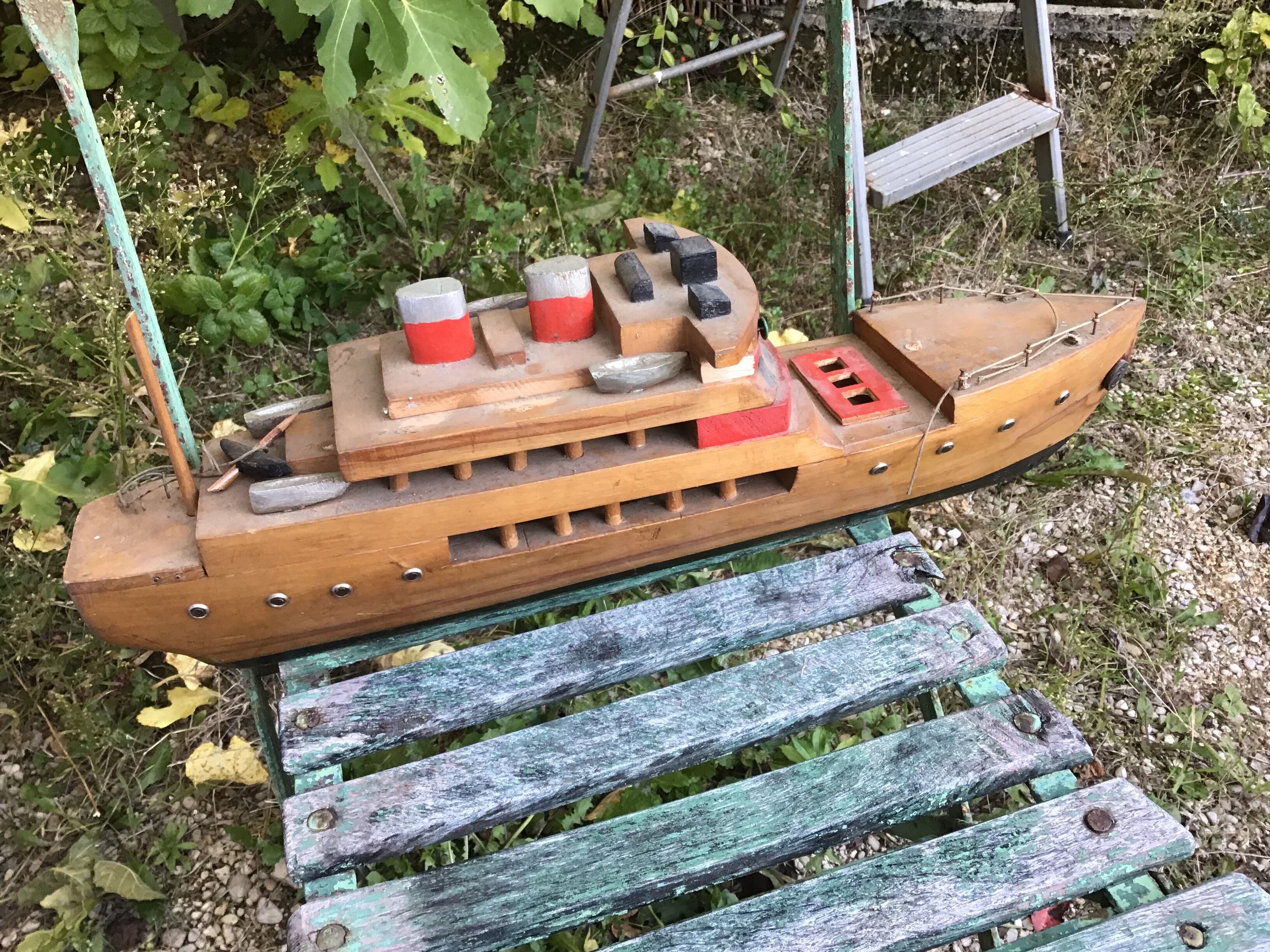 Old solid wooden boat