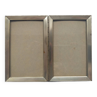 cadre photo diptyque en métal vintage