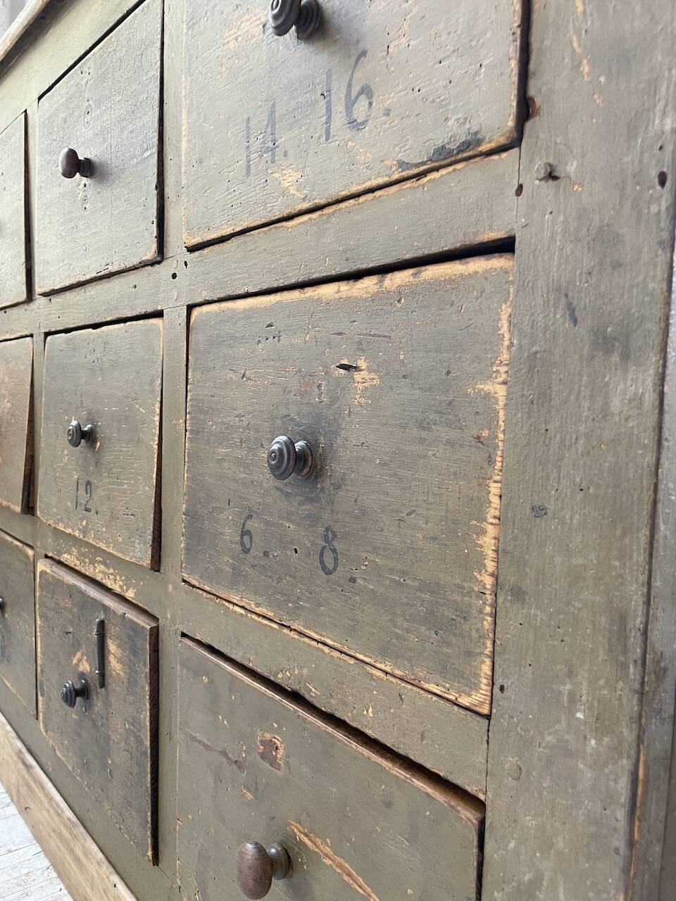 Green patina workshop furniture