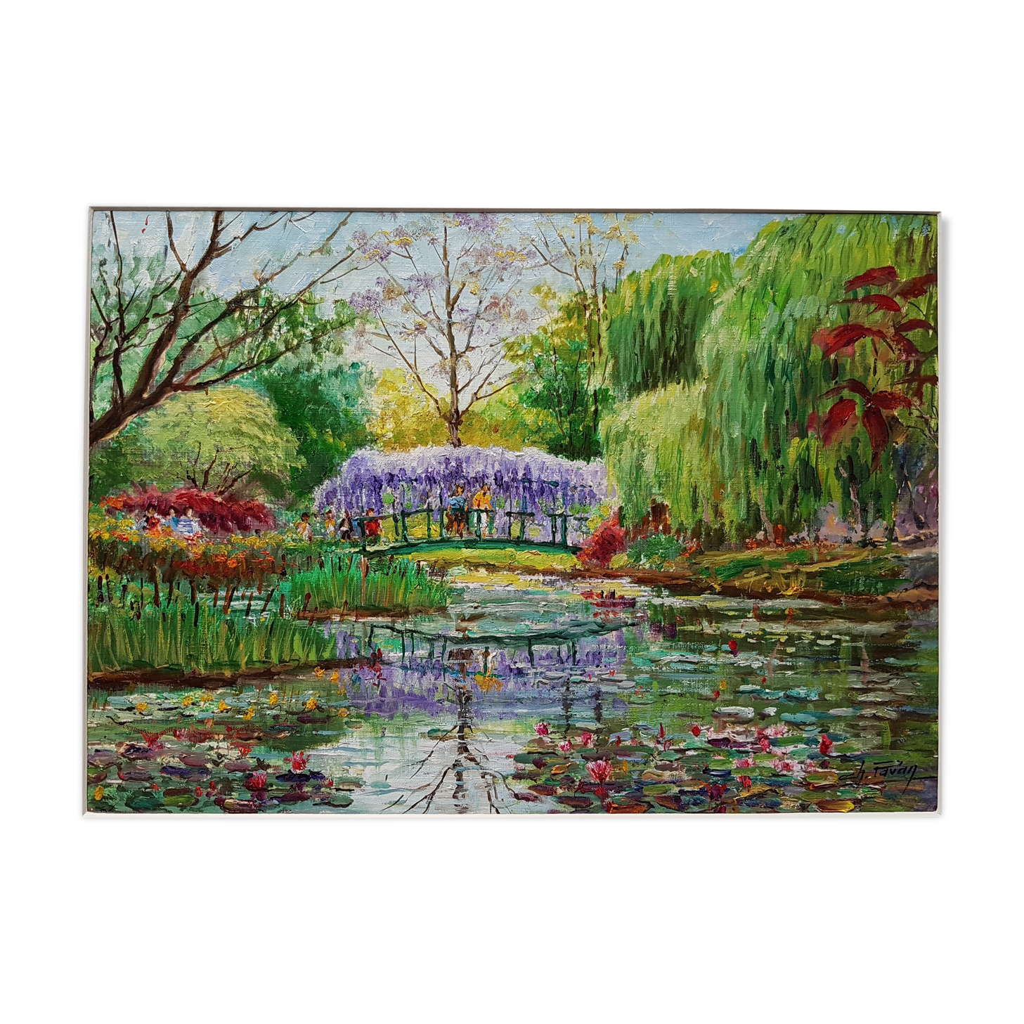 Peinture de Charles Pavan "Jardin de Claude Monet à Giverny"