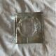 Scandinavian brutalist glass ashtray, minimalist design, 70s
