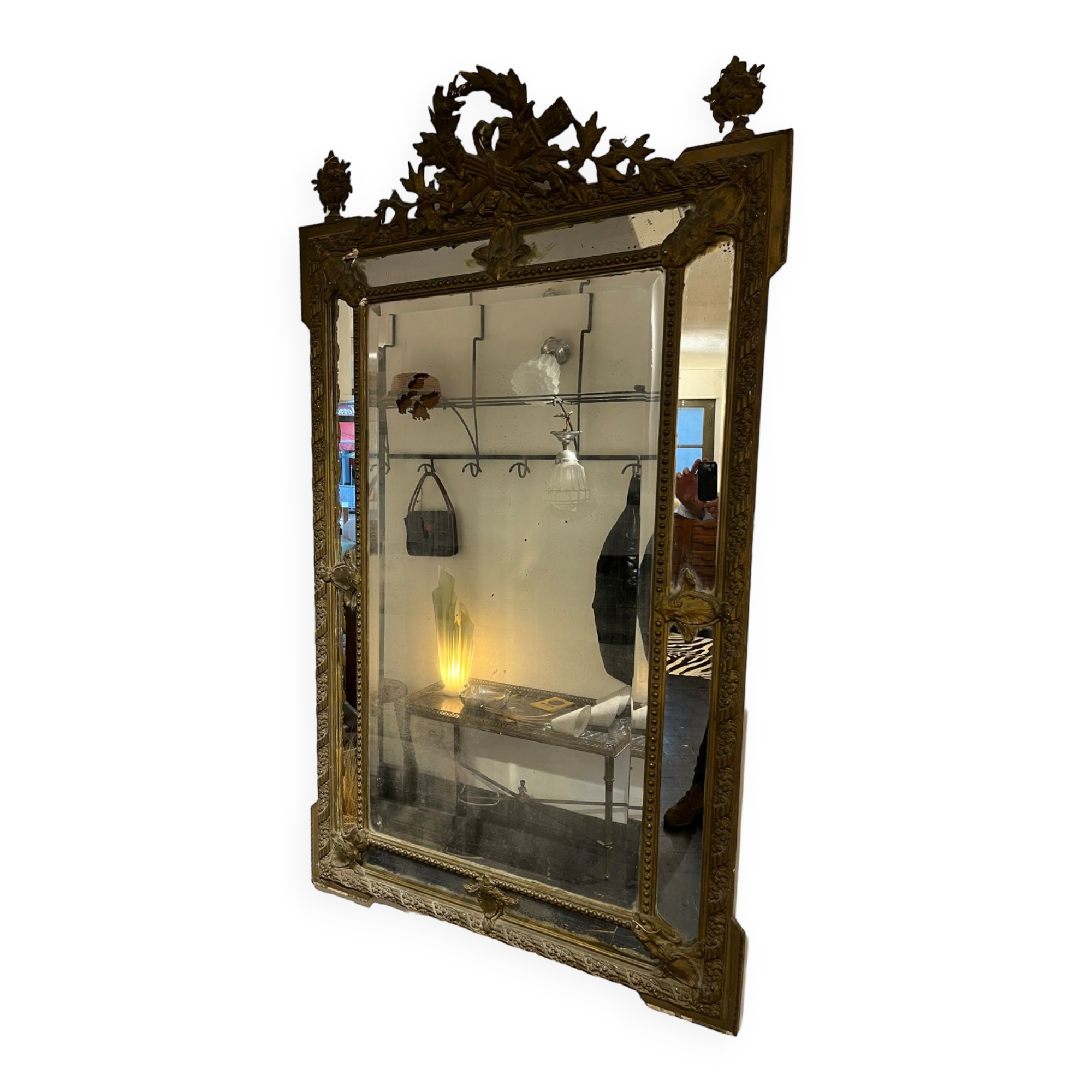 Large beaded mirror 19th