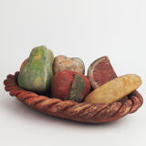 Basket and terracotta fruit