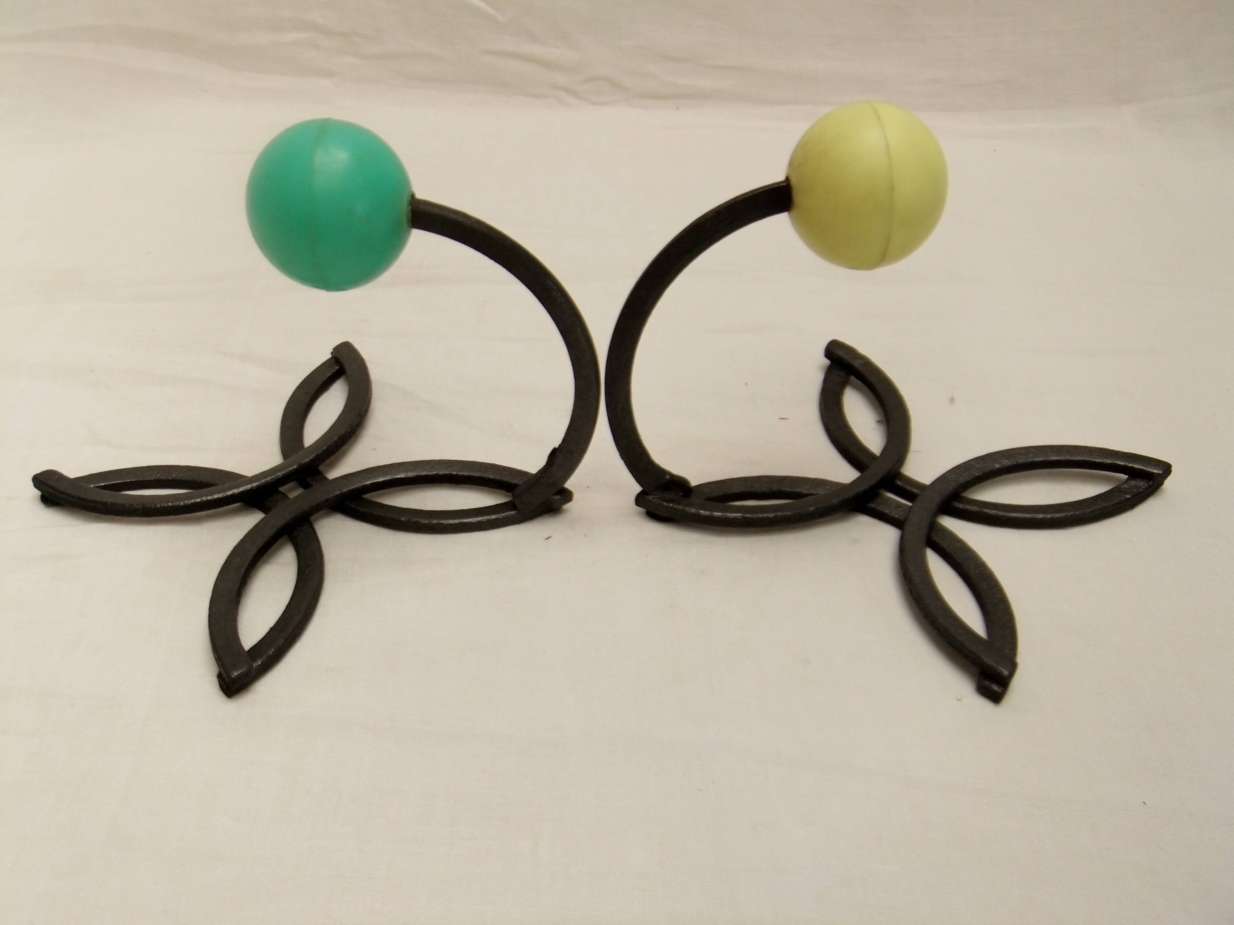 Wrought iron pair coat hook design