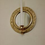 Applique murale vintage en laiton avec miroir