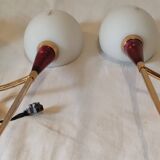 Pair of double wall lights Arlus Paris 1960