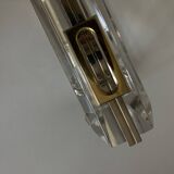 Plexiglas pocket emptier with brass and nickel silver surround, 1975, in the style of Pergay