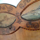 Vestiaire ancien, meuble porte-manteaux vintage, 2 miroirs, 3 patères
