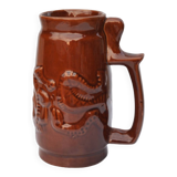 Ceramic brown mug, SPiLA Bolesławiec, Poland, 1970s.