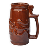 Mug marron en céramique, SPiLA Bolesławiec, Pologne, années 1970.