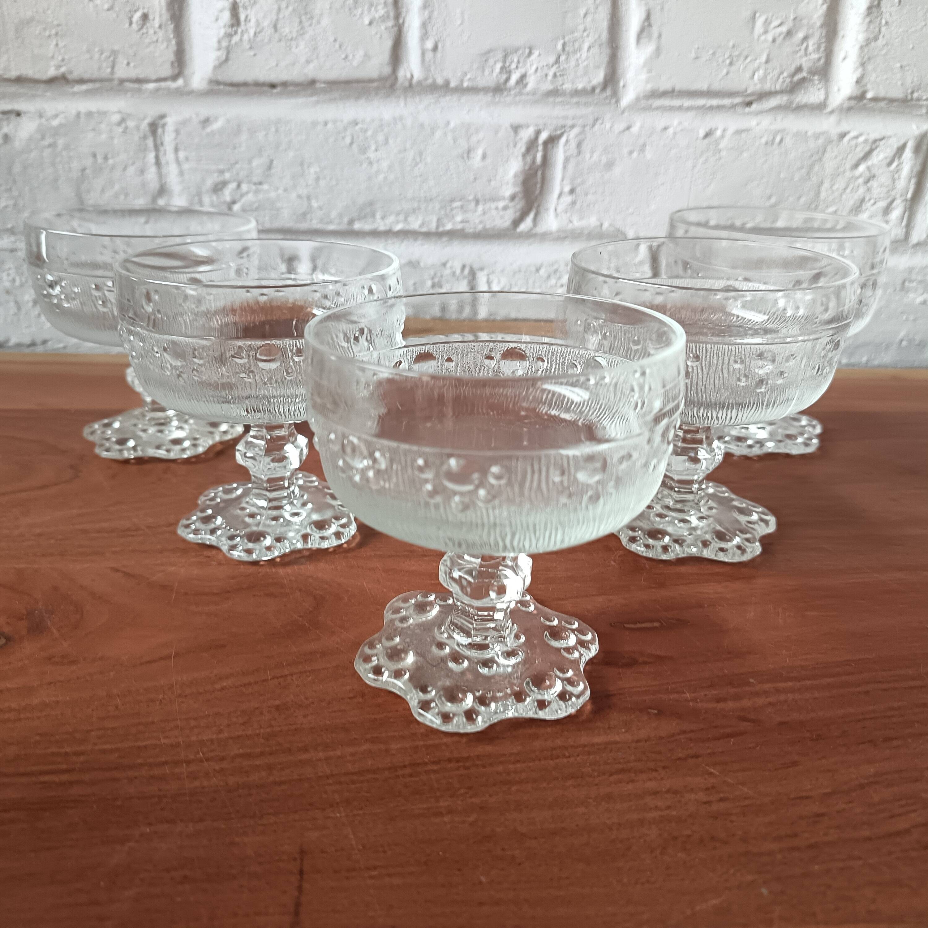 5 vintage footed cups for ice cream cocktails