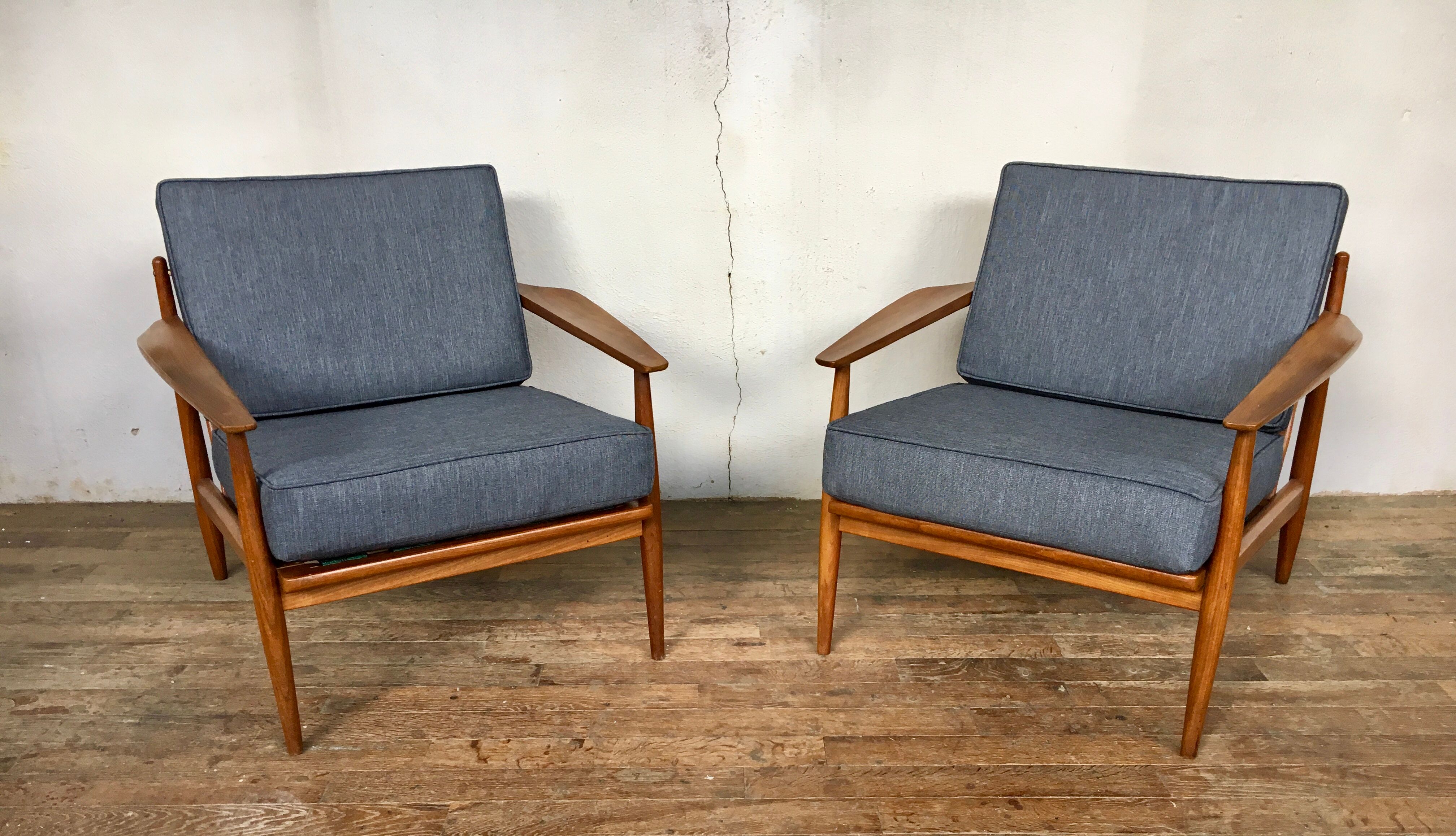 Pair of Chair vintage Scandinavian teak