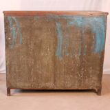 Old Burmese teak sideboard with original blue patina