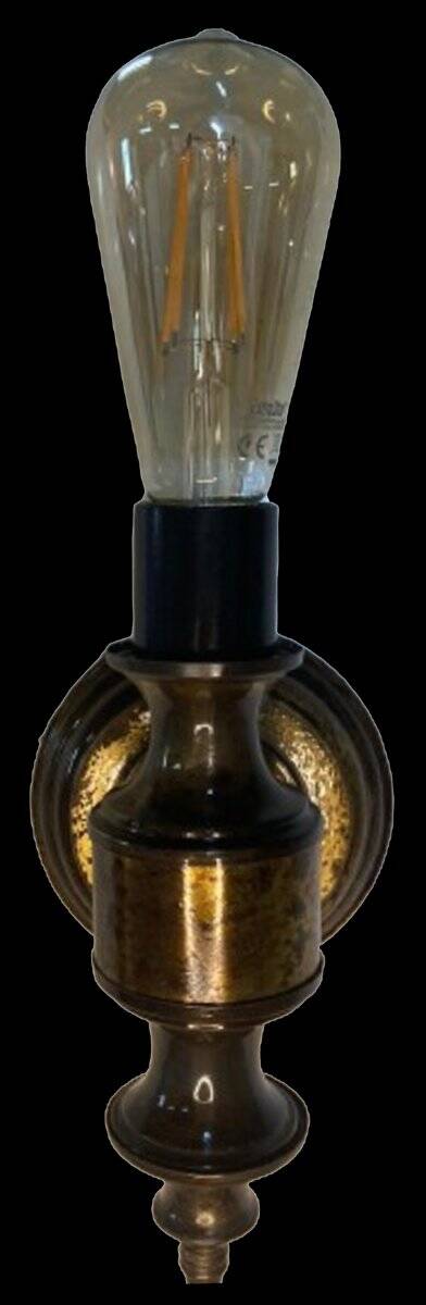 Lámpara de pared vintage de latón dorado, años 60