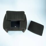 Rare Green Striped Maralunga chair by Magistretti for Cassina, Italy,