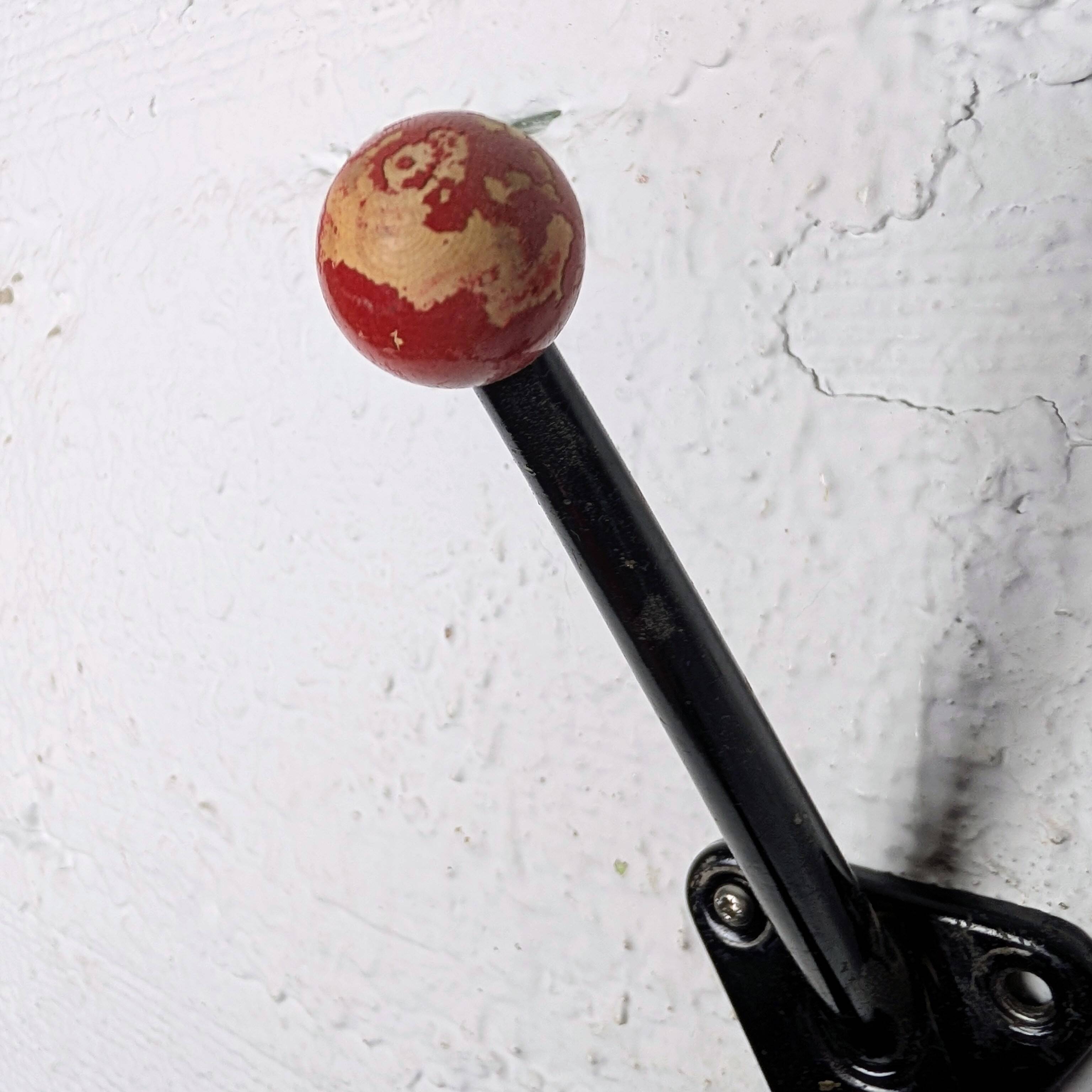 Vintage wall coat rack with red balls, Feraud style – 1950
