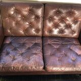 Scandinavian 2-seater leather sofa 1960