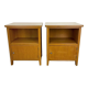 Pair of bedside tables blond wood and vinyl Jantzi 1966