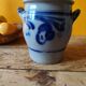 Blue and grey glazed stoneware pot from Alsace
