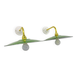 Enamelled sheet metal wall lights