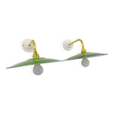 Enamelled sheet metal wall lights