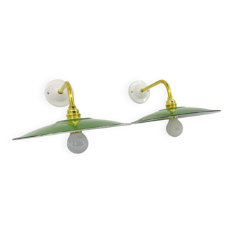 Enamelled sheet metal wall lights