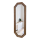 Miroir vintage octogonal bois massif nervuré entrée salle de bain chambre