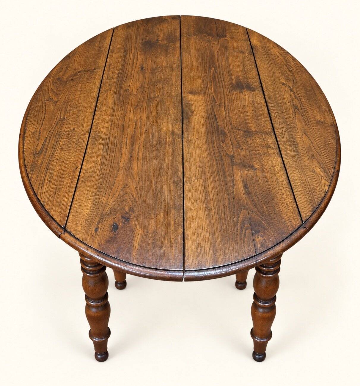 Extendable oval table Louis-Philippe solid oak 19th century