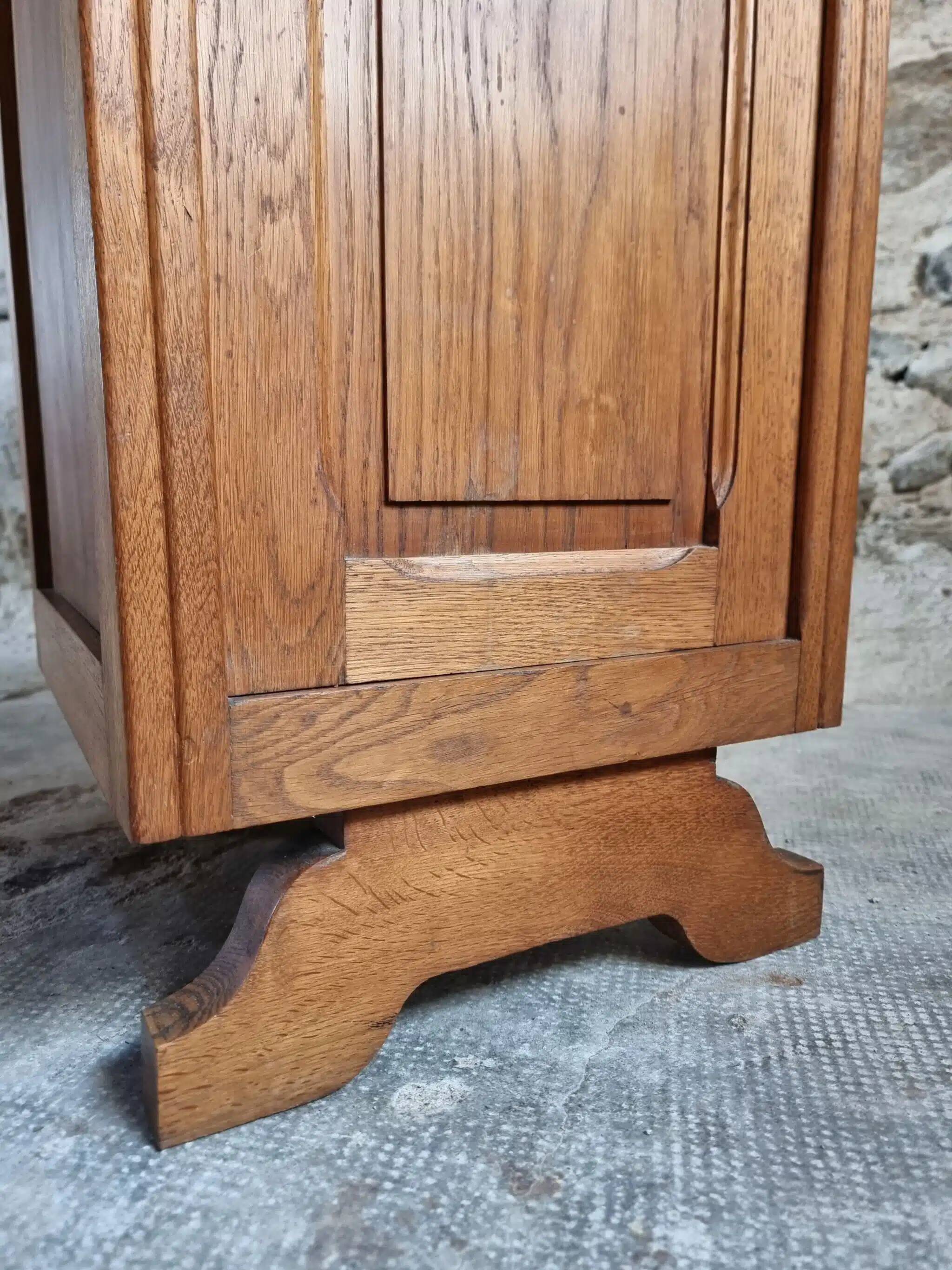 Armoire française Art déco des années 1920 – Petit placard de rangement verrouillable avec étagères (100 cm)