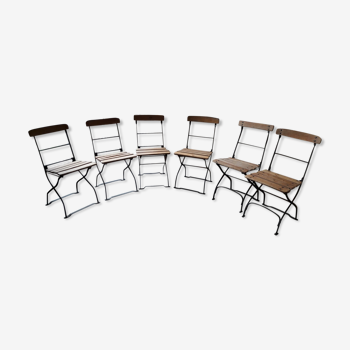 Lot de 6 chaises pliantes de terrasse de brasserie