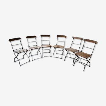 Lot of 6 folding chairs of brewery terrace