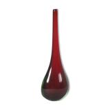 Sommerso drop vase in red and green, Murano 1950