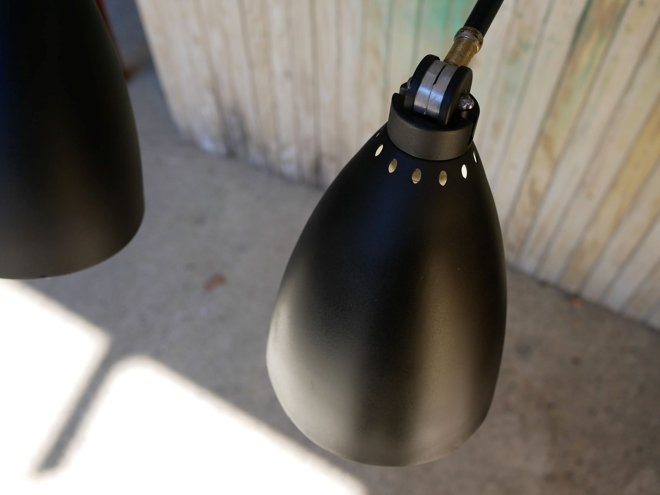 Pair of industrial arm wall lights, 60 years
