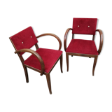 Pair of red Bridge chairs