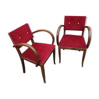 Pair of red Bridge chairs