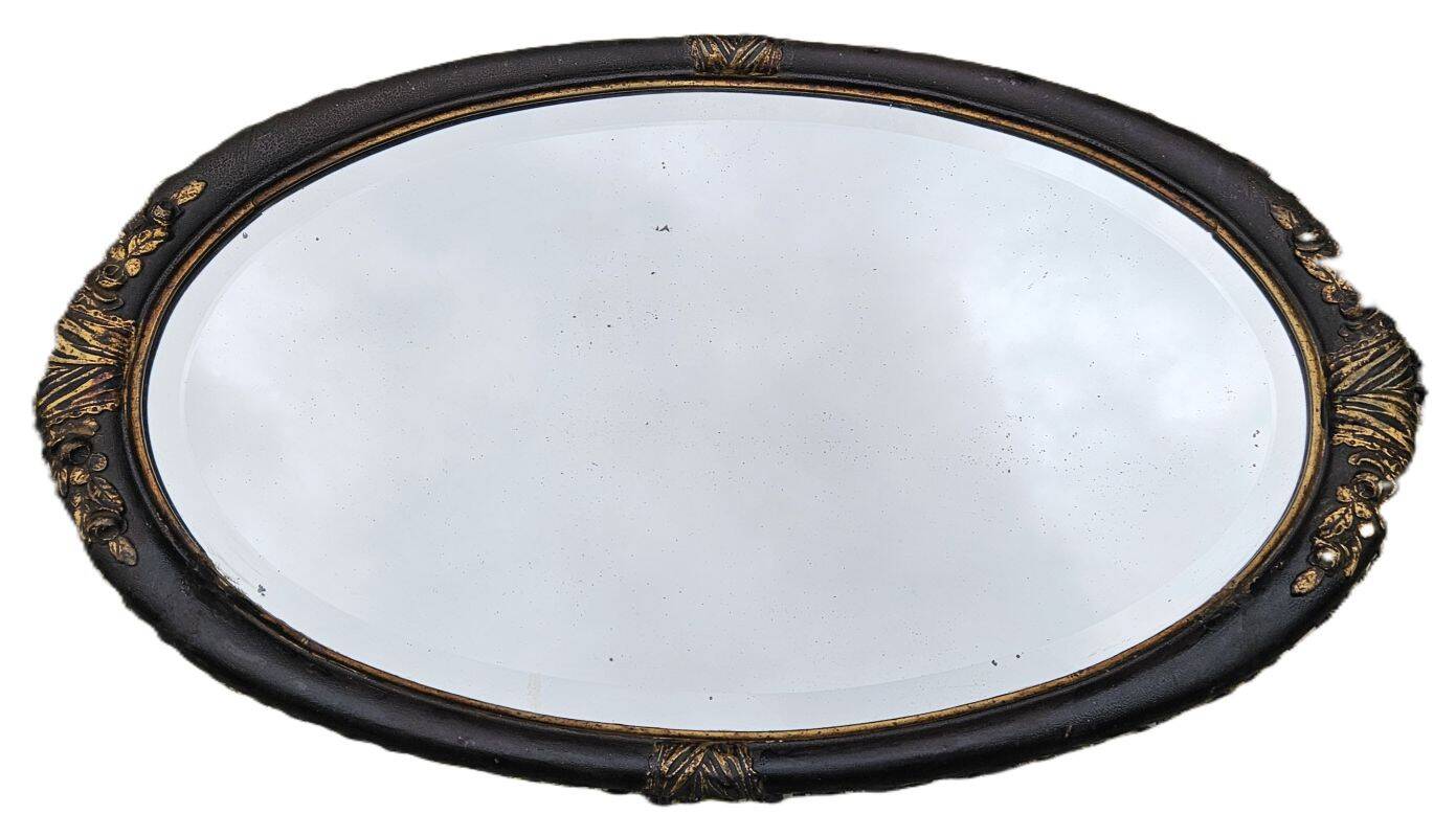 Bevelled Glass Art Deco Oval Mirror