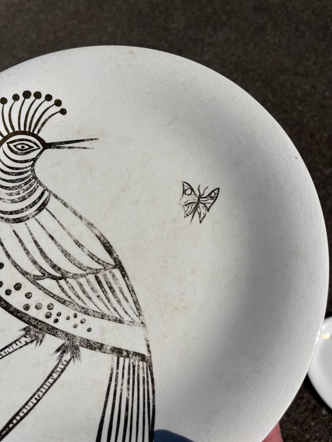 2 large vintage Robert Picault ceramic earthenware dishes