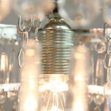 Vintage Italian Crystal & Chrome Chandelier, 1970s