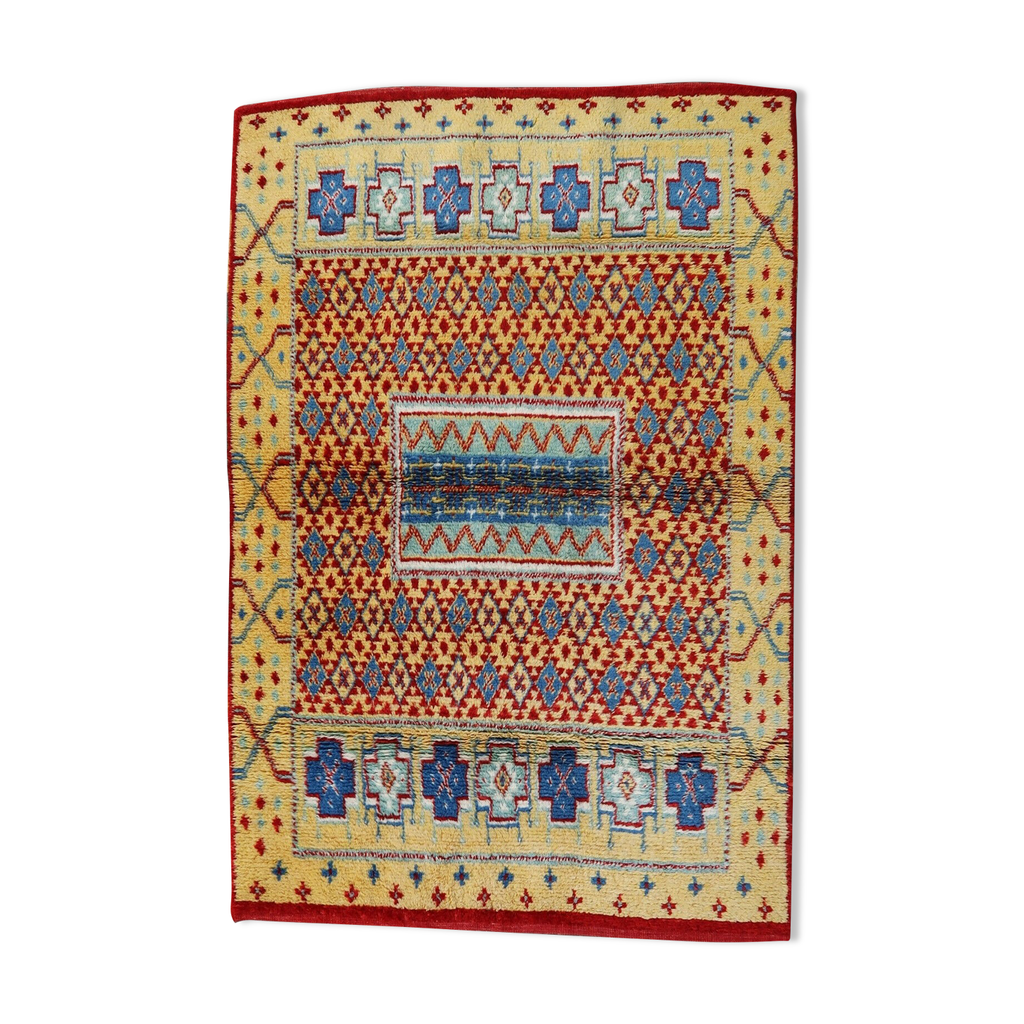 Lot of five small French rugs, domestic work.  Origin : France Period : around 1960 Size : 48 x 37,