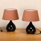 Lampes de table en céramique moderne scandinave émaillées brun foncé, Danemark années 1960.