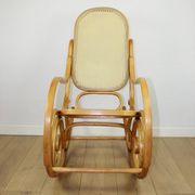 Rocking chair on runners, light beech wood, 1970s - very good condition